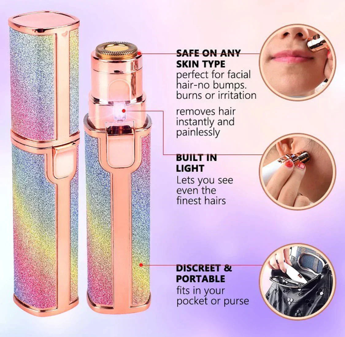 Rechargeable 2-in-1 Eyebrow & Facial Hair Trimmer
